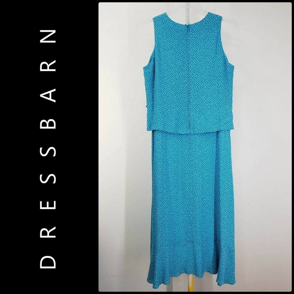 Dressbarn Women's Sleeveless Polka Dots Long Dress - Picture 3 of 10